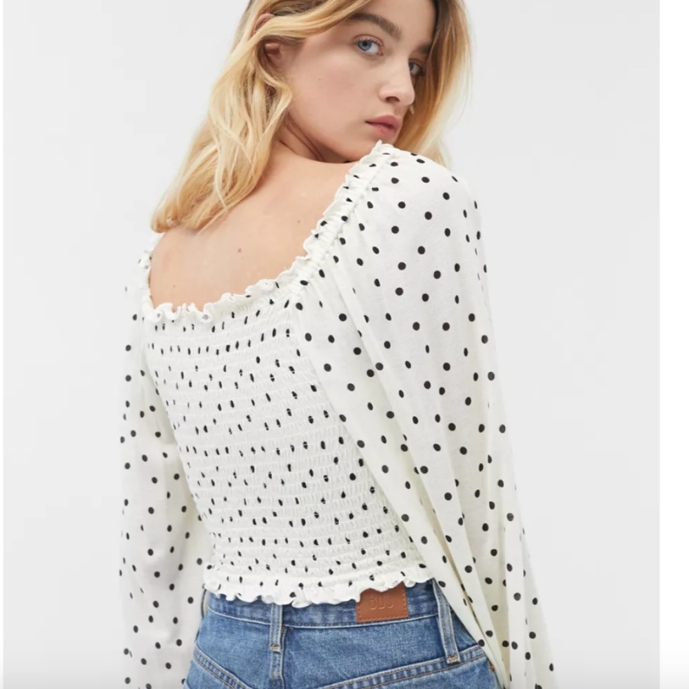 UO Ryan Smocked Square Neck Top - Picture 2 of 5